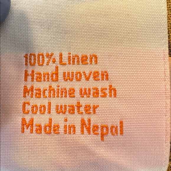 PUA Naturally Striped Mustard and Brown Long 20 Inch Sleeve blouse large NWOT - Picture 5 of 5